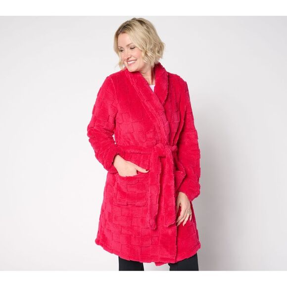 Muk Luks Other - Muk Luks Women's Plus Sz Sleepwear 2X Checkerboard h Robe Red A678329